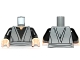 Part No: 973pb1169c01  Name: Torso SW Jedi Robe, Waist Sash and Black Open-Neck Shirt Pattern / Black Arms / Light Nougat Hands