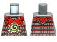 Part No: 973pb1349  Name: Torso Ninjago Red Armor with Lime Swirl Medallion Pattern