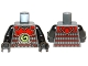 Part No: 973pb1349c01  Name: Torso Ninjago Red Armor with Lime Swirl Medallion Pattern / Black Arms / Black Hands