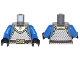 Part No: 973pb1510c01  Name: Torso Castle King's Knight Scale Mail, Crown Belt Pattern / Blue Arms / Black Hands