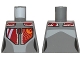 Part No: 973pb1843  Name: Torso SW Mandalorian Armor Plates Female Red, Silver, and Orange with Rebel Starbird Pattern (Sabine Wren)