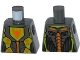 Lot ID: 408749370  Part No: 973pb2259  Name: Torso Nexo Knights Armor with Orange and Gold Circuitry and Lime Emblem with Orange Fox Head Pattern