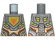 Part No: 973pb2719  Name: Torso Nexo Knights Armor with Orange and Gold Circuitry and Lime Emblem Framed with Orange Fox Head Pattern