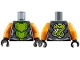 Part No: 973pb6175c01 Name: Torso Armor, Lime Breastplate with Bright Green Triangles and Trim, White Belt, Snake on Back Pattern / Orange Arms / Black Hands Part No: 973pb6175c01 Name: Torso Armor, Lime Breastplate with Bright Green Triangles and Trim, White Belt, Snake on Back Pattern / Orange Arms / Black Hands