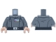 Part No: 973pb6334c01  Name: Torso SW Imperial Officer 21, Black Belt with Silver Buckle and Dot, Blue, Red and Yellow Rank Badge, 4 Code Cylinders, Folds on Back Pattern (Grand Moff Tarkin) / Dark Bluish Gray Arms / Light Nougat Hands