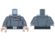 Part No: 973pb6335c01  Name: Torso SW Imperial Officer 22, Black Belt with Silver Buckle and Dot, Blue and Red Rank Badge, 3 Code Cylinders Pattern (Admiral Motti) / Dark Bluish Gray Arms / Light Nougat Hands