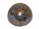 Part No: 98107pb05  Name: Cylinder Hemisphere 11 x 11, Studs on Top with Black, Gold, Light Bluish Gray, and Orange Planet Pattern (SW Coruscant)