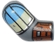 Part No: 982pb317  Name: Arm, Right with Reddish Brown, Tan, Bright Light Blue and Silver Shoulder Pad and Armor Pattern