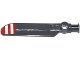 Part No: 99012pb05  Name: Technic Rotor Blade Small with Axle and Pin Connector End with 3 Red Stripes and 2 White Stripes Pattern on Top (Sticker) - Set 42040