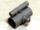 Part No: x383  Name: Technic, Pin Connector Round with Slot, Bar Lengthwise & Bars Out (Soccer Goalie Stick Holder Pivot)