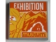 Part No: 10202pb027  Name: Tile 6 x 6 with Bottom Tubes with Caveman, 'EXHIBITION' and 'museum' Pattern (Sticker) - Set 60200