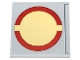 Part No: 10202pb053  Name: Tile 6 x 6 with Bottom Tubes with Dark Red SW Semicircles on Tan Circle (Open Circle Fleet) Pattern (Sticker) - Set 75367