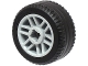 Part No: 11208c01  Name: Wheel 14mm D. x 9.9mm with Center Groove, Fake Bolts and 6 Spokes with Black Tire 21 X 9.9 (11208 / 11209)