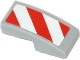 Part No: 11477pb004L  Name: Slope, Curved 2 x 1 x 2/3 with Red and White Danger Stripes (Red Corners) Pattern Model Left Side (Sticker) - Sets 60056 / 60152 / 60223