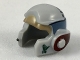 Part No: 11538pb05  Name: Minifigure, Headgear Helmet SW Rebel with Dark Tan, Dark Bluish Gray and Dark Red A-wing Pilot Pattern (Jake Farrell)