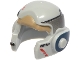 Part No: 11538pb08  Name: Minifigure, Headgear Helmet SW Rebel with Dark Tan, Dark Silver, and Dark Blue A-wing Pilot Pattern