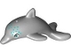 Part No: 13392pb06  Name: Dolphin, Friends / Elves, Jumping with Bottom Axle Holder with Dark Turquoise Eyes and Spots Pattern