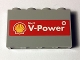 Part No: 14718pb003  Name: Panel 1 x 4 x 2 with Side Supports - Hollow Studs with Shell Logo and 'Shell V-Power' on Red Background Pattern (Sticker) - Set 40194