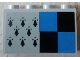 Part No: 14718pb017  Name: Panel 1 x 4 x 2 with Side Supports - Hollow Studs with 8 Black Spires and Black and Blue Squares Pattern (Sticker) - Set 75956