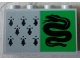 Part No: 14718pb018  Name: Panel 1 x 4 x 2 with Side Supports - Hollow Studs with 8 Black Spires and Snake on Green Background Pattern (Sticker) - Set 75956