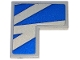 Part No: 14719pb008L  Name: Tile 2 x 2 Corner with Blue Stripes and Triangles Pattern Model Left Side (Sticker) - Set 76917
