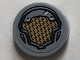 Part No: 14769pb0240 Name: Tile, Round 2 x 2 with Bottom Stud Holder with Gold and Light Bluish Gray Panel Pattern (Sticker) - Set 76099 Part No: 14769pb0240 Name: Tile, Round 2 x 2 with Bottom Stud Holder with Gold and Light Bluish Gray Panel Pattern (Sticker) - Set 76099