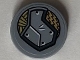 Part No: 14769pb0241R Name: Tile, Round 2 x 2 with Bottom Stud Holder with Light Bluish Gray Panel on Gold Decorative Background Pattern Model Right Side (Sticker) - Set 76099 Part No: 14769pb0241R Name: Tile, Round 2 x 2 with Bottom Stud Holder with Light Bluish Gray Panel on Gold Decorative Background Pattern Model Right Side (Sticker) - Set 76099