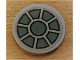 Part No: 14769pb0293  Name: Tile, Round 2 x 2 with Bottom Stud Holder with SW Dark Bluish Gray Fan on Light Bluish Gray Background Pattern (Sticker) - Sets 75105 / 75257