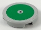 Part No: 14769pb317  Name: Tile, Round 2 x 2 with Bottom Stud Holder with Large Green Circle and Black Center Dot Pattern