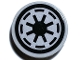 Part No: 14769pb723 Name: Tile, Round 2 x 2 with Bottom Stud Holder with SW Galactic Republic Logo on Light Bluish Gray Background, Black Border, Thick Gaps Pattern (Sticker) - Set 75337 Part No: 14769pb723 Name: Tile, Round 2 x 2 with Bottom Stud Holder with SW Galactic Republic Logo on Light Bluish Gray Background, Black Border, Thick Gaps Pattern (Sticker) - Set 75337
