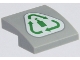 Part No: 15068pb676  Name: Slope, Curved 2 x 2 x 2/3 with Green Recycling Arrows and Bottle on White Background Pattern