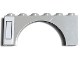 Lego part: Arch 1 x 6 x 2 - Medium Thick Top without Reinforced Underside with Black Rectangle on White Background Pattern Model Right Side (Sticker) - Set 75309