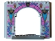 Lot ID: 405156671  Part No: 15626pb13  Name: Panel 4 x 16 x 10 with Dark Pink Bricks, Roses and Flames, Torches, Dark Azure Vines, and Gold Lions on Dark Blue Banners Pattern