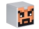 Lot ID: 310836377  Part No: 19729pb016  Name: Minifigure, Head, Modified Cube with Pixelated Nougat Face, Medium Nougat Mouth, and Black Eyes, Eyebrows, and Beard Pattern (Minecraft Skin)