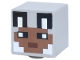 Part No: 19729pb090  Name: Minifigure, Head, Modified Cube with Pixelated Medium Brown Face, Black Eyes, Reddish Brown Mouth, Ears with White Auricles, Fur on Cheeks Pattern (Minecraft Wolf Skin)