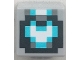 Part No: 19729pb103  Name: Minifigure, Head, Modified Cube with Pixelated Black, Dark Bluish Gray, Medium Azure and White Helmet Pattern (Minecraft Space Sentinel)