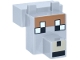 Part No: 20308pb05  Name: Creature Head Pixelated with Snout with Black and White Eyes Large, Tan Muzzle, Medium Nougat Fur Pattern (Minecraft Tamed Wolf)