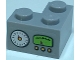 Part No: 2357pb001  Name: Brick 2 x 2 Corner with White and Lime Gauges and Yellow Buttons Pattern (Sticker) - Set 79117