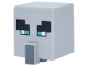 Part No: 23766pb013  Name: Minifigure, Head, Modified Cube Tall with Raised Rectangle with Pixelated Black Eyebrows, Dark Turquoise Narrow Eyes, and Dark Bluish Gray Nose Pattern (Minecraft Illager / Pillager)