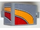 Part No: 24116pb044R  Name: Technic, Panel Curved 3 x 5 x 3 with Bright Light Orange, Red and White Curved Stripes Pattern Model Right Side (Stickers) - Set 42098