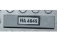 Part No: 2431pb0184  Name: Tile 1 x 4 with Black 'HA 4645' on White Background Pattern (Sticker) - Set 4645