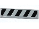 Part No: 2431pb0453  Name: Tile 1 x 4 with Black and Light Bluish Gray Danger Stripes Pattern (Sticker) - Set 75092
