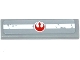 Part No: 2431pb0454  Name: Tile 1 x 4 with Red SW Rebel Alliance Symbol on Worn White Stripe Pattern (Sticker) - Set 75094