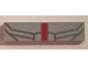 Part No: 2431pb0503  Name: Tile 1 x 4 with Vertical Red Stripe and Dark Bluish Gray Thin Lines Pattern