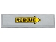 Part No: 2431pb348R  Name: Tile 1 x 4 with Yellow Arrow with 'RESCUE' Pointing Right Pattern (Sticker) - Set 70815