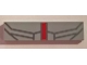 Part No: 2431pb503  Name: Tile 1 x 4 with Vertical Red Stripe and Dark Bluish Gray Thin Lines Pattern