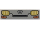 Part No: 2431pb820  Name: Tile 1 x 4 with Dark Bluish Gray Vehicle Grille and Yellow and Orange Headlights Pattern