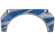 Part No: 2509pb01L  Name: Technic, Panel Car Mudguard Arched #32 11 x 2 x 5 Straight Top with Blue Racing Stripes Pattern Model Left Side