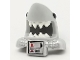 Part No: 25113pb03  Name: Minifigure, Headgear Mask Shark Head with Open Mouth with White Teeth, Black Eyes, Metallic Silver Shoulder Pads and Front Panel and Battery Pattern