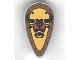 Part No: 2586pb001  Name: Minifigure, Shield Ovoid with Bull Head Black on Yellow Pattern (Sticker) - Set 10176